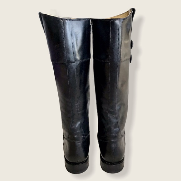 $438 Frye Jayden Button Black Tall Knee High Real Leather Vintage Riding Boot - Picture 13 of 16